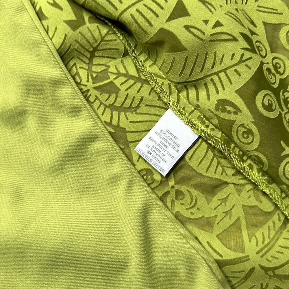 Dressbarn 2 Piece Green Top Set Blouse + Cami | Large | Leaf Print | WA-1578 - Picture 12 of 16